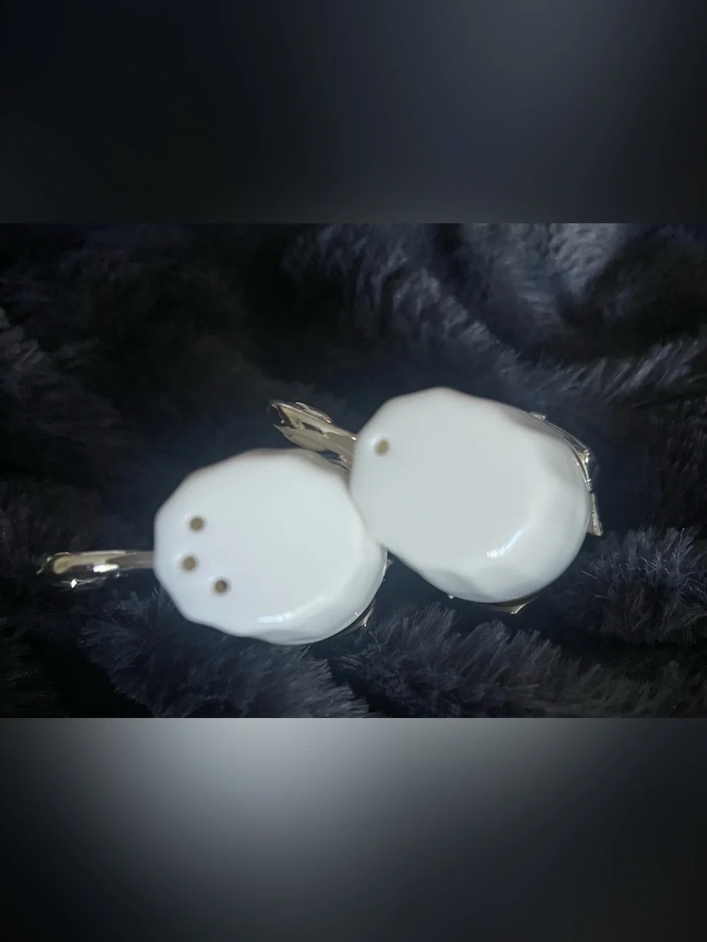VINTAGE Art Nouveau Silver Plated Swans Porcelain Salt & Pepper Shakers Birds